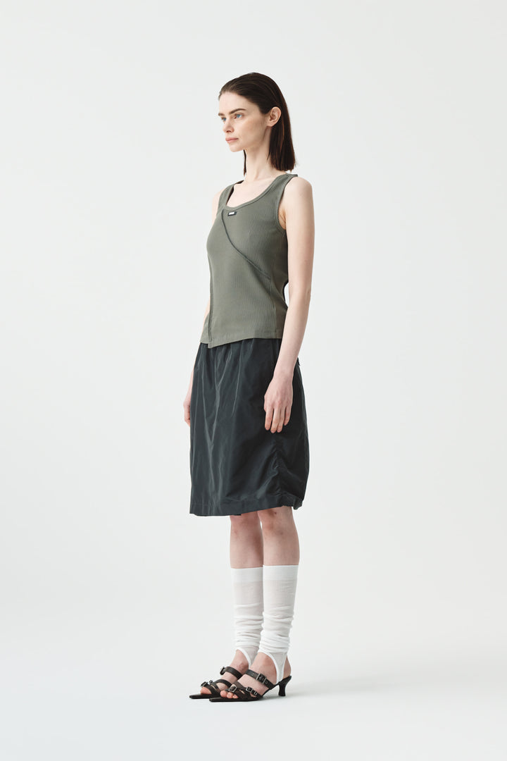 KIMMATIN String Point Banding Wrap Shorts — Charcoal