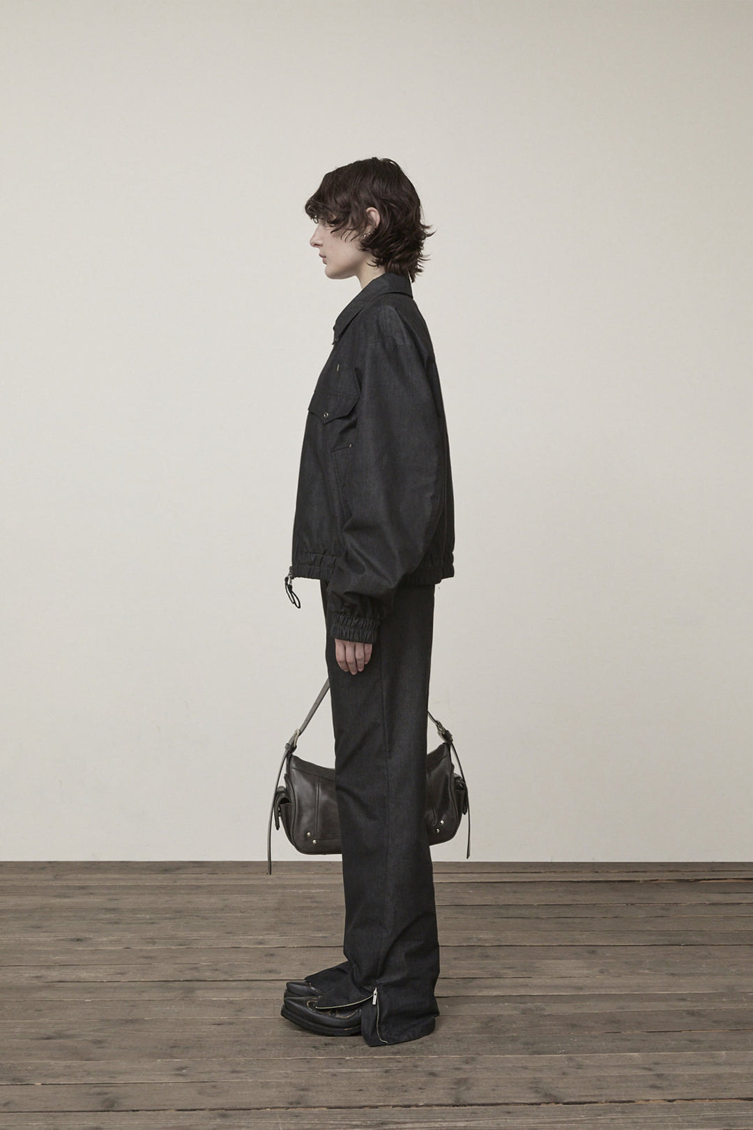 Matin Kim Back Tuck Detail Denim Pants — Black