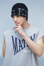 Matin Kim Cracked Logo Light Bucket Beanie — Black