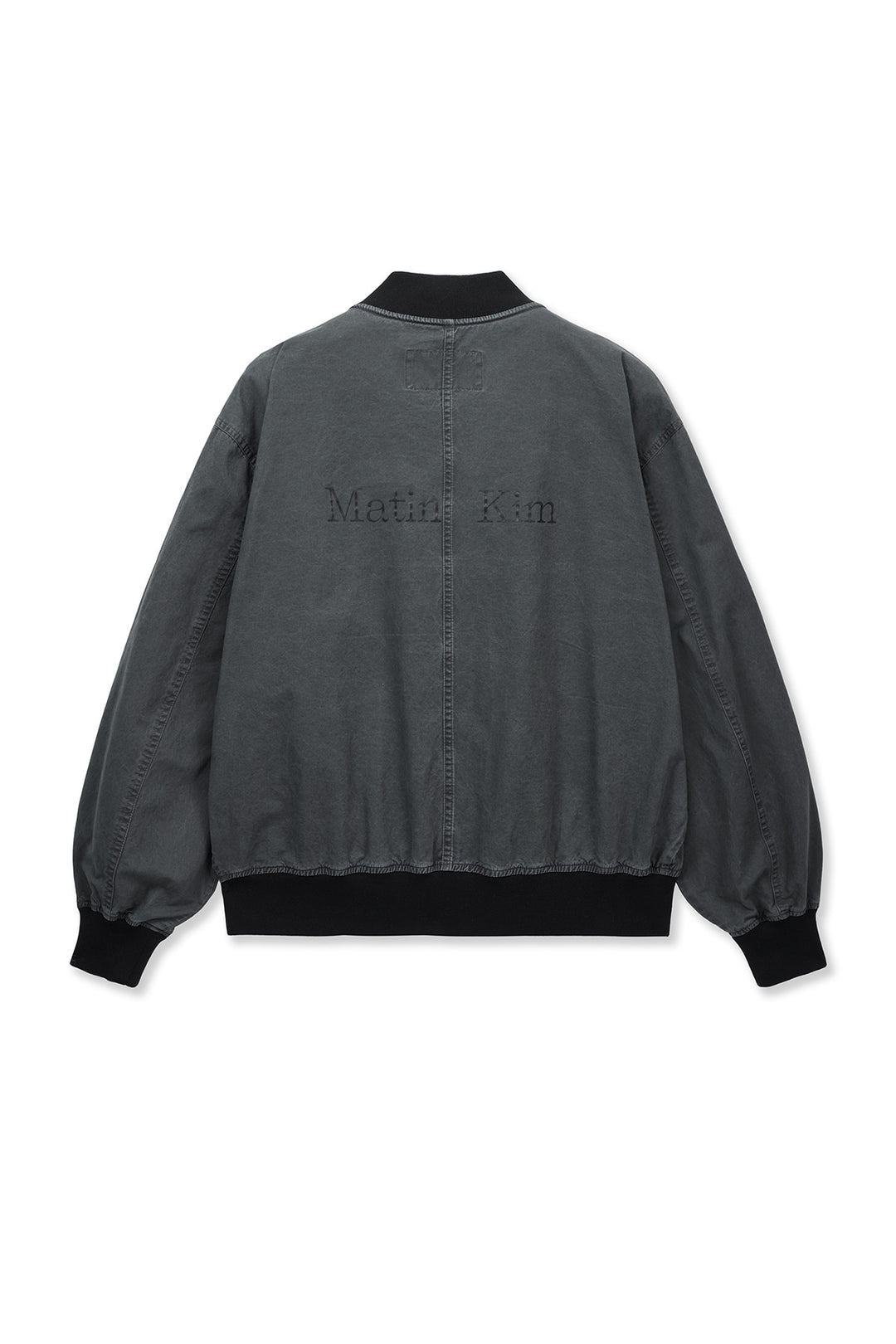 Matin Kim Vintage Washed Back Logo Jumper — Charcoal