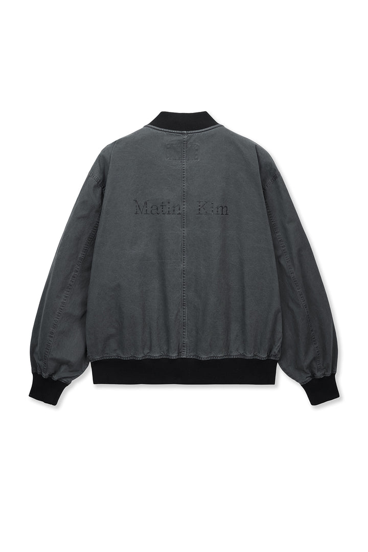 Matin Kim Vintage Washed Back Logo Jumper — Charcoal