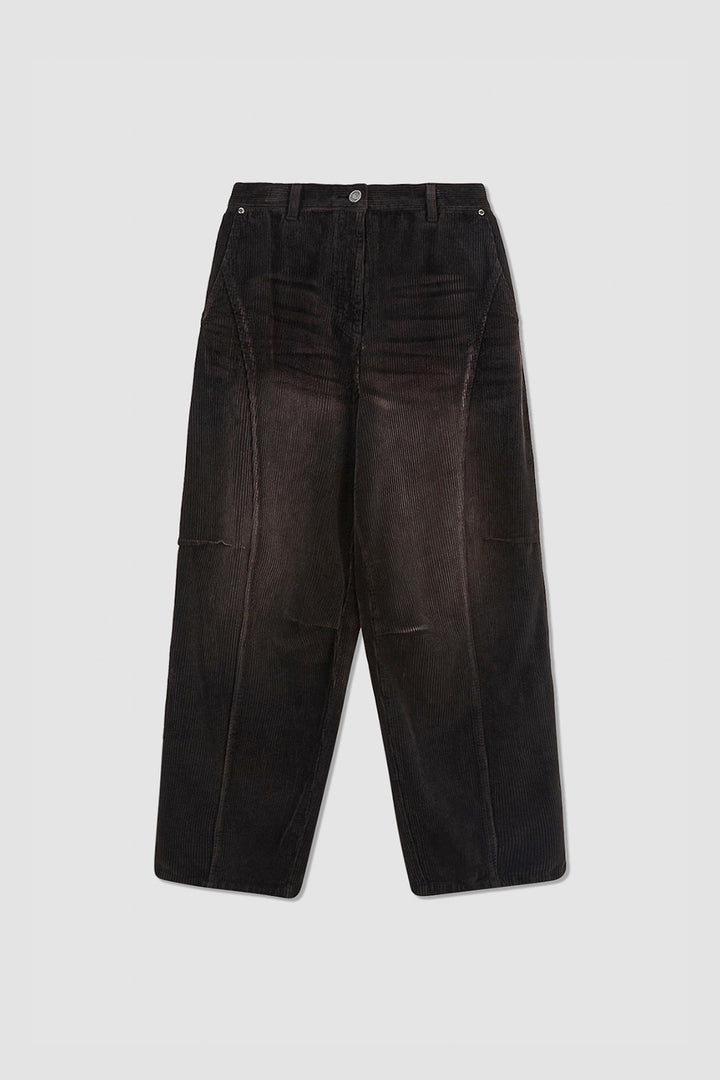 KIMMATIN Washed Corduroy Volume Pants — Brown