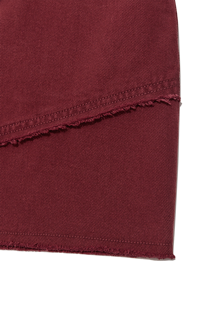Matin Kim Cut Line Point Denim Shorts — Red