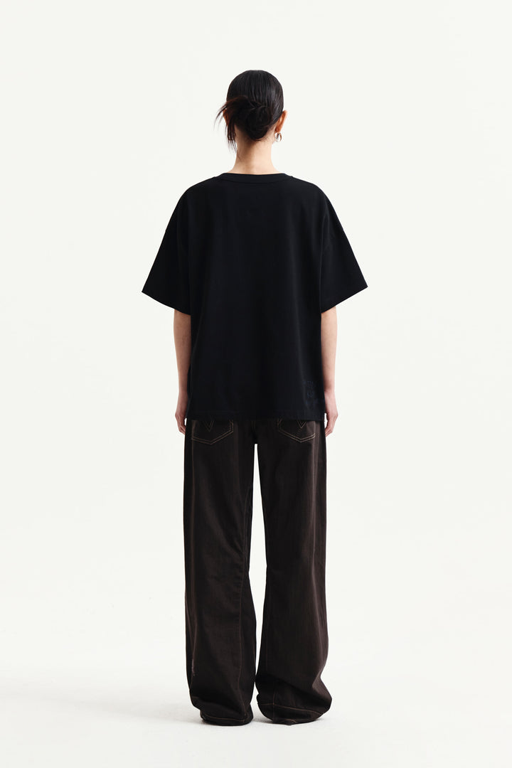 Matin Kim Graffiti Artwork Top — Black