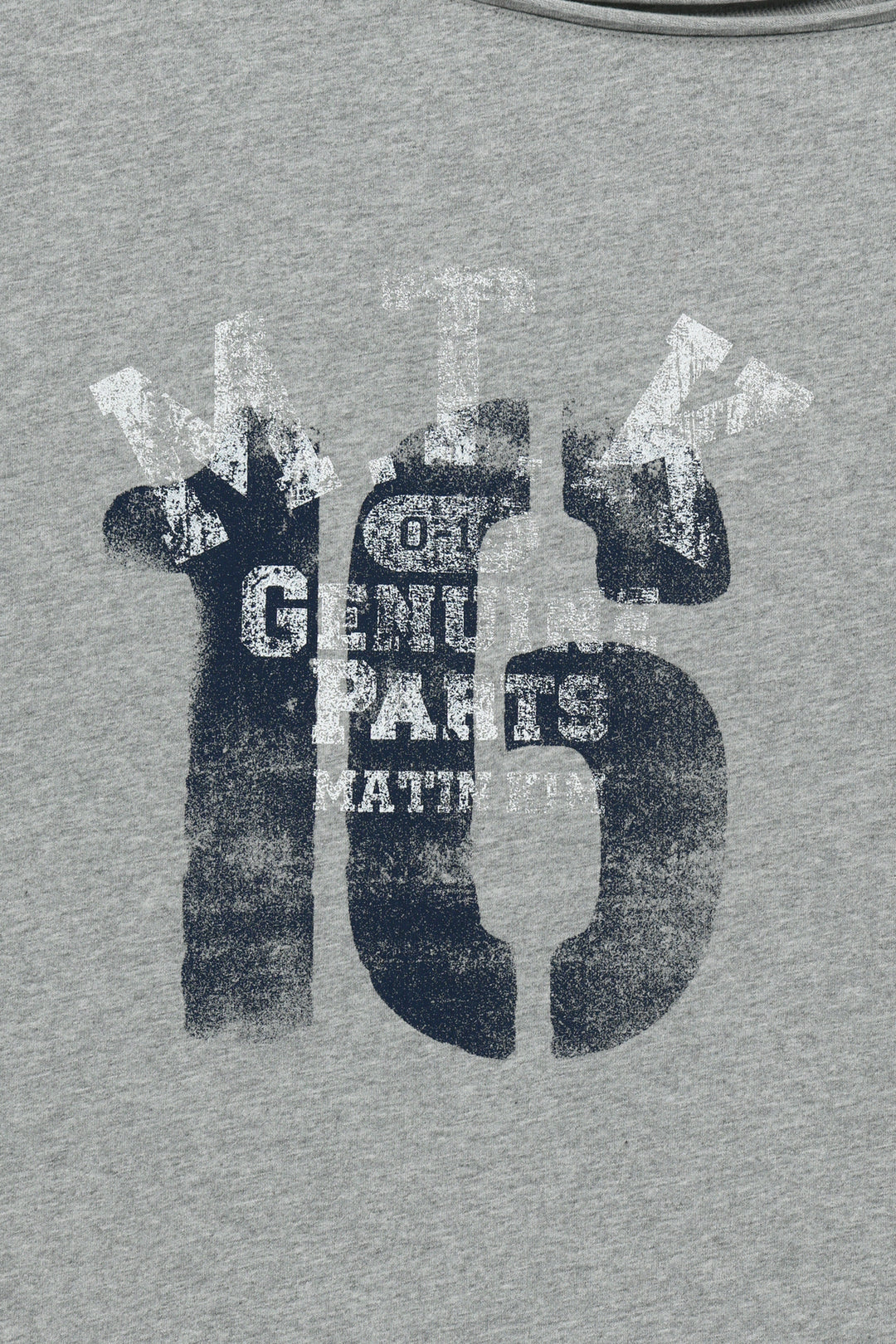 Matin Kim MTK 16 Graffiti Logo Asymmetric Top — Gray