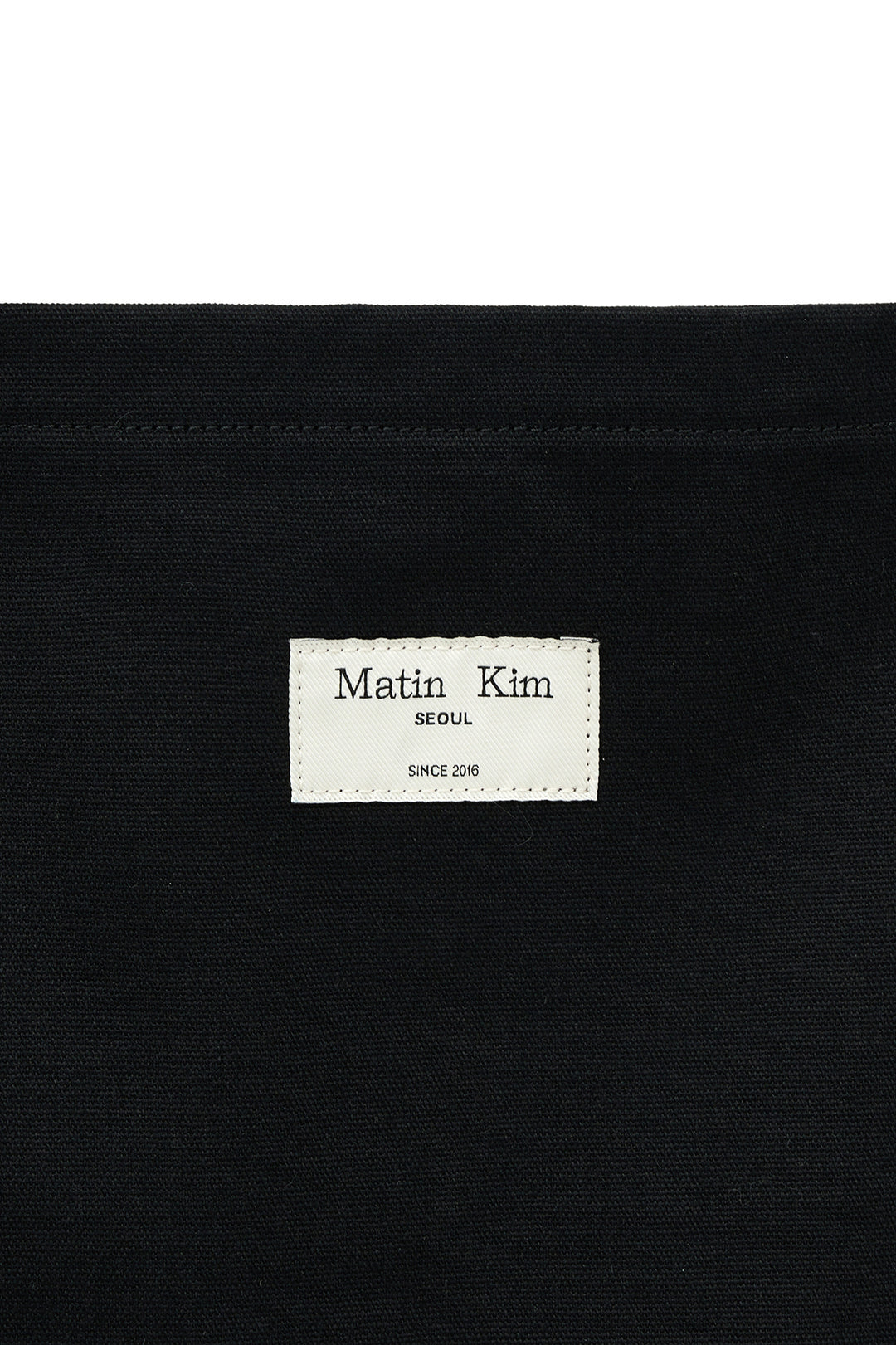 Matin Kim Eyelet Logo Canvas Ecobag — Black