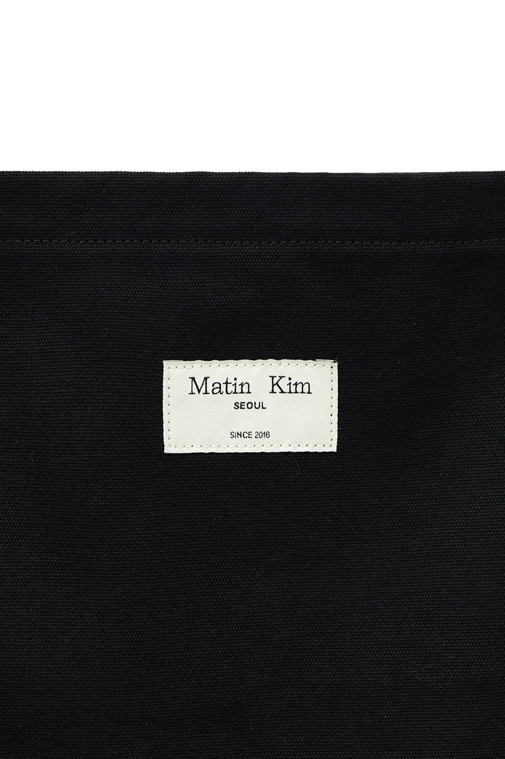 Matin Kim Eyelet Logo Canvas Ecobag — Black