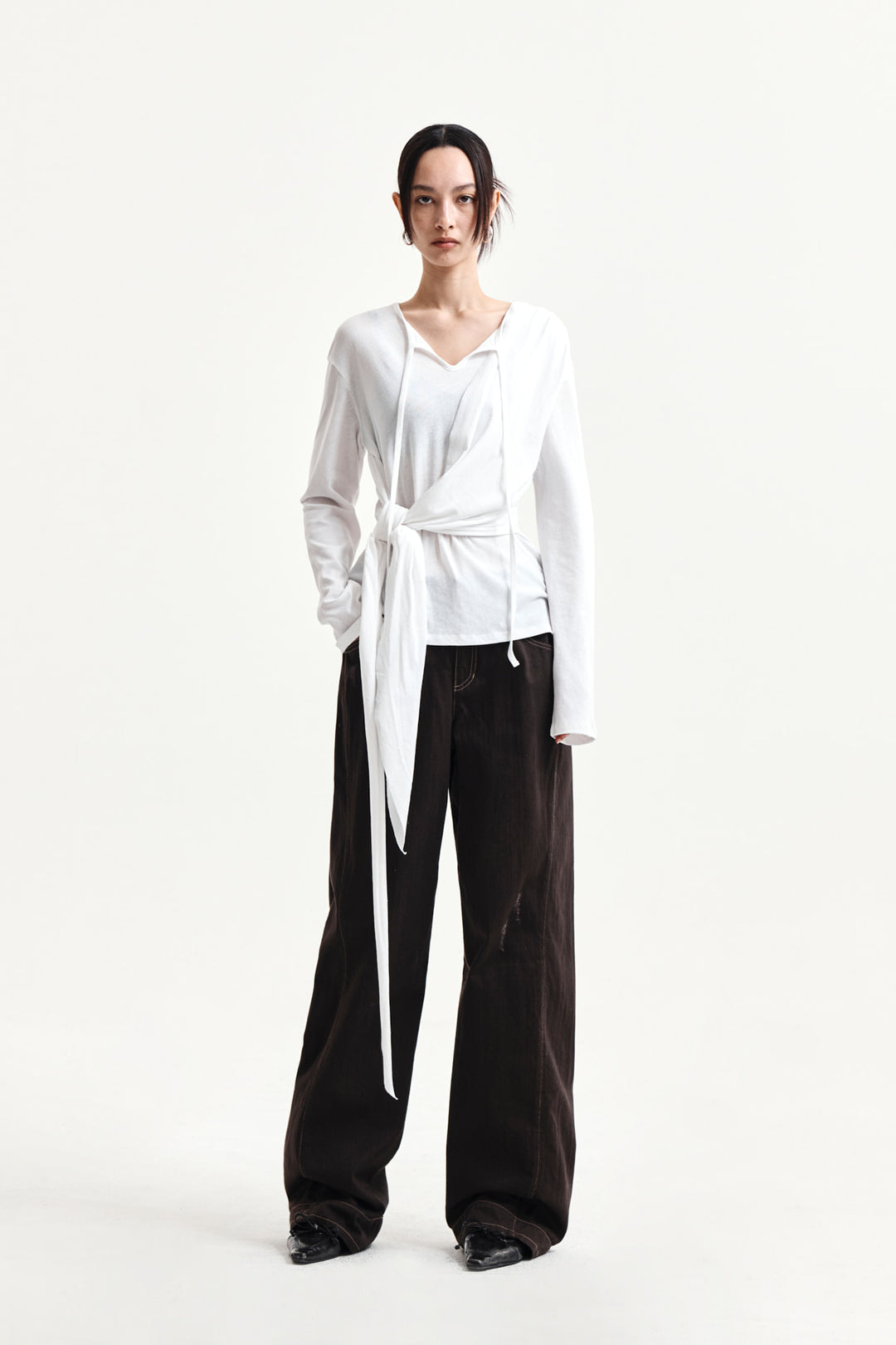 Matin Kim Tied Drapery Top — White
