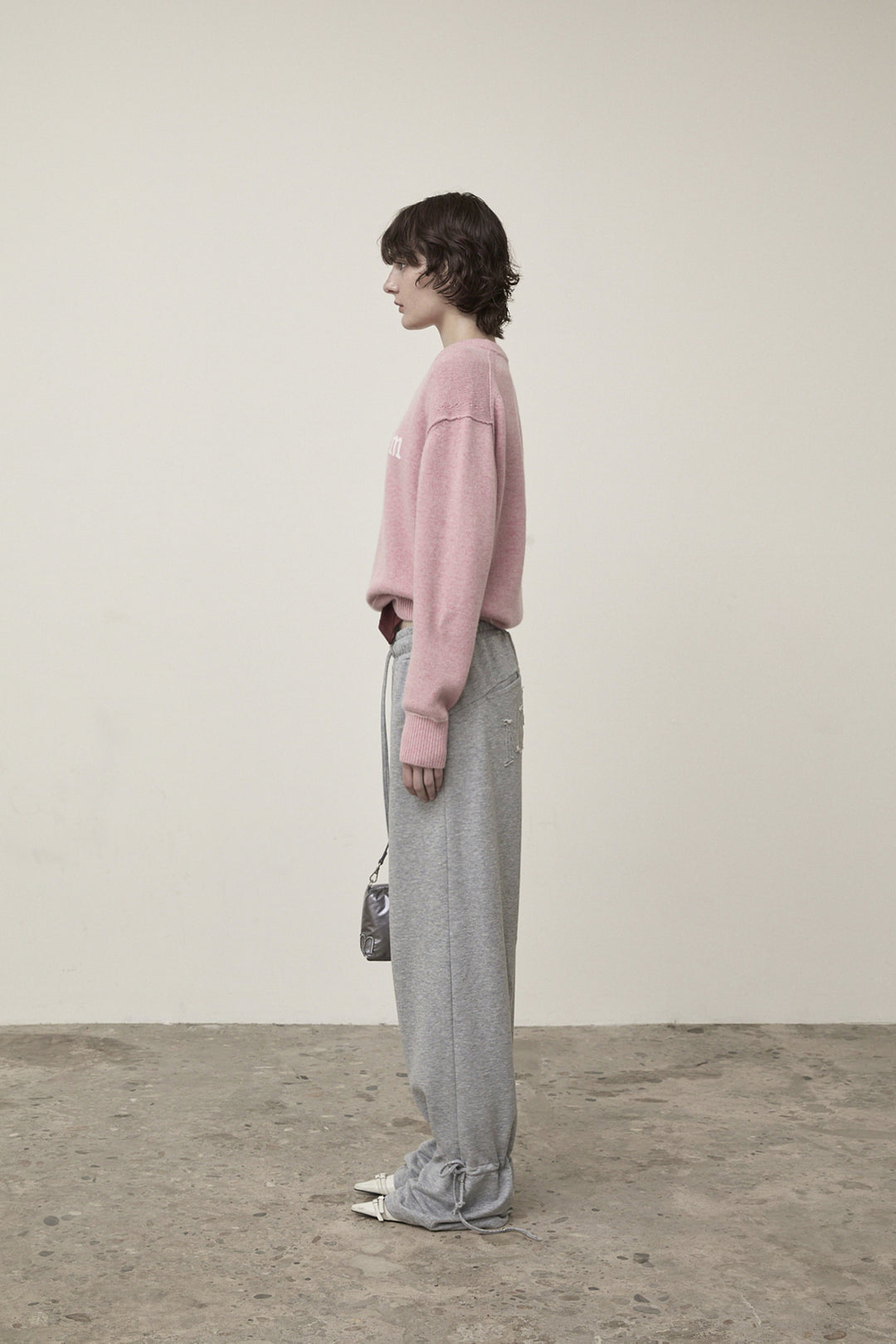Matin Kim Color Trim Line Logo Pullover — Pink