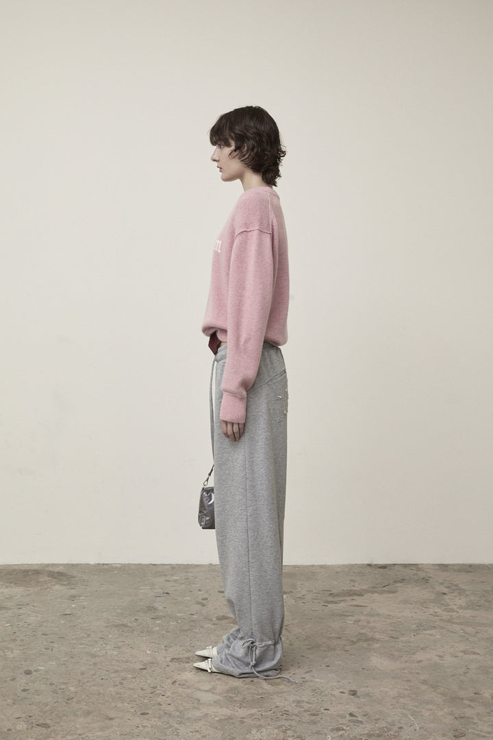 Matin Kim Color Trim Line Logo Pullover — Pink