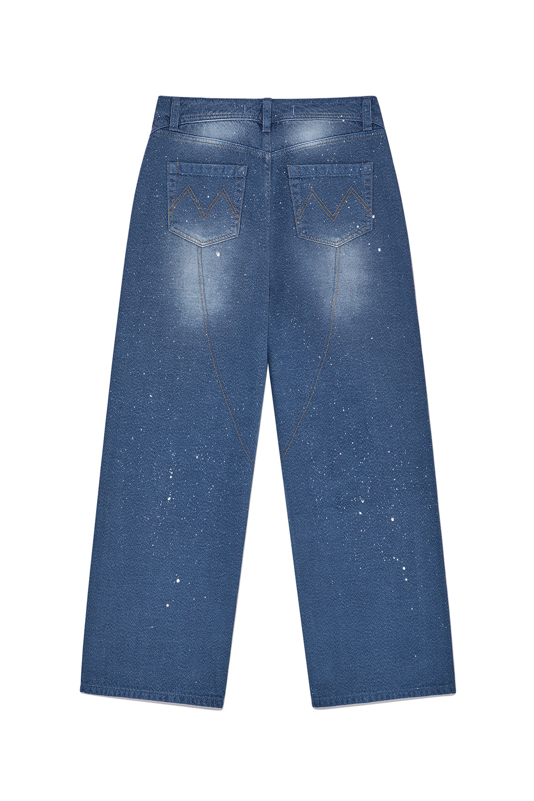 Matin Kim Back Line Point Soft Shiny Denim — Blue