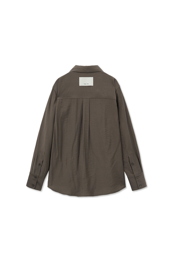 Matin Kim Pocket Line Point Shirt — Brown