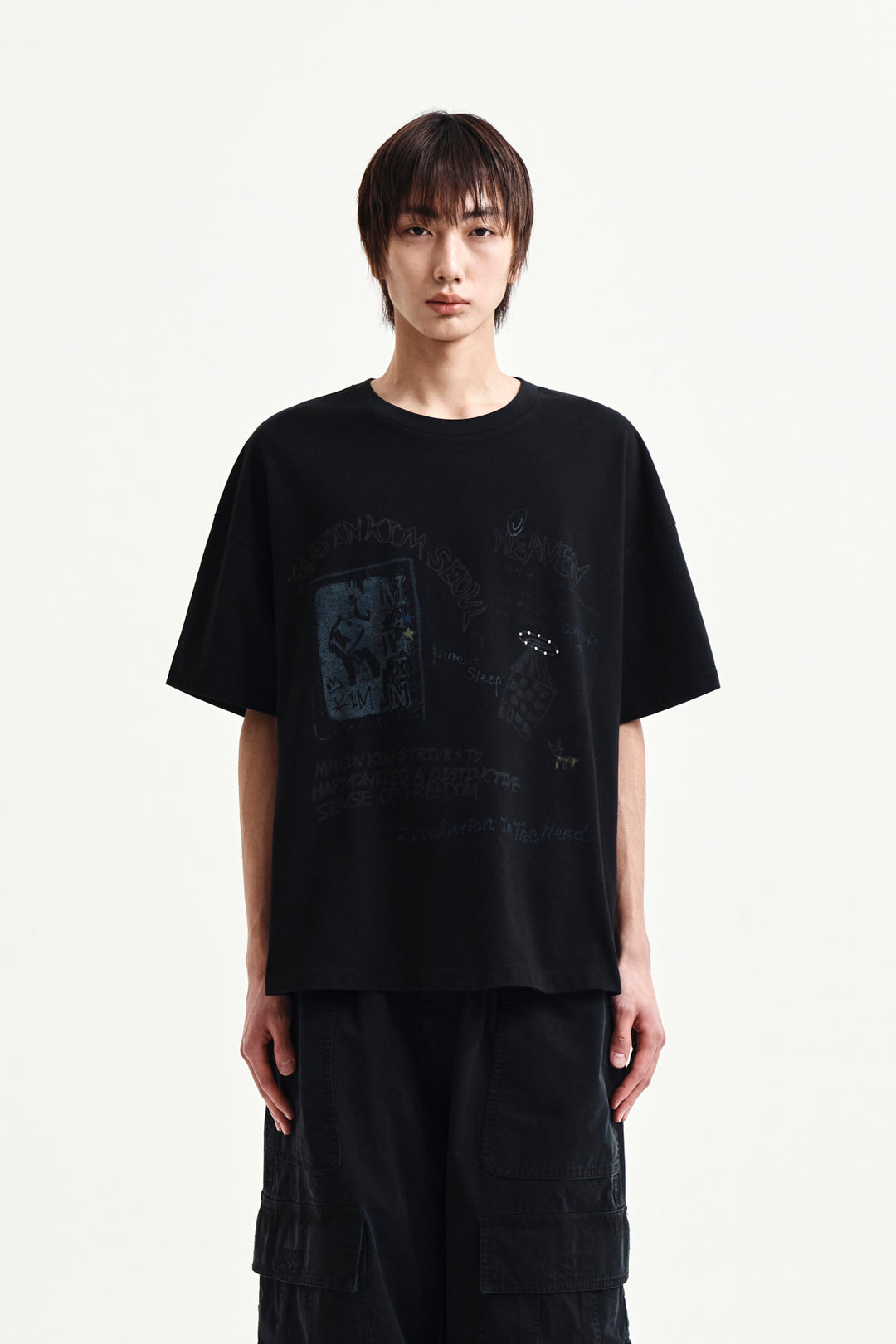 Matin Kim Graffiti Artwork Top — Black
