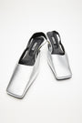 KIMMATIN Square Toe Sling Back Heel — Silver