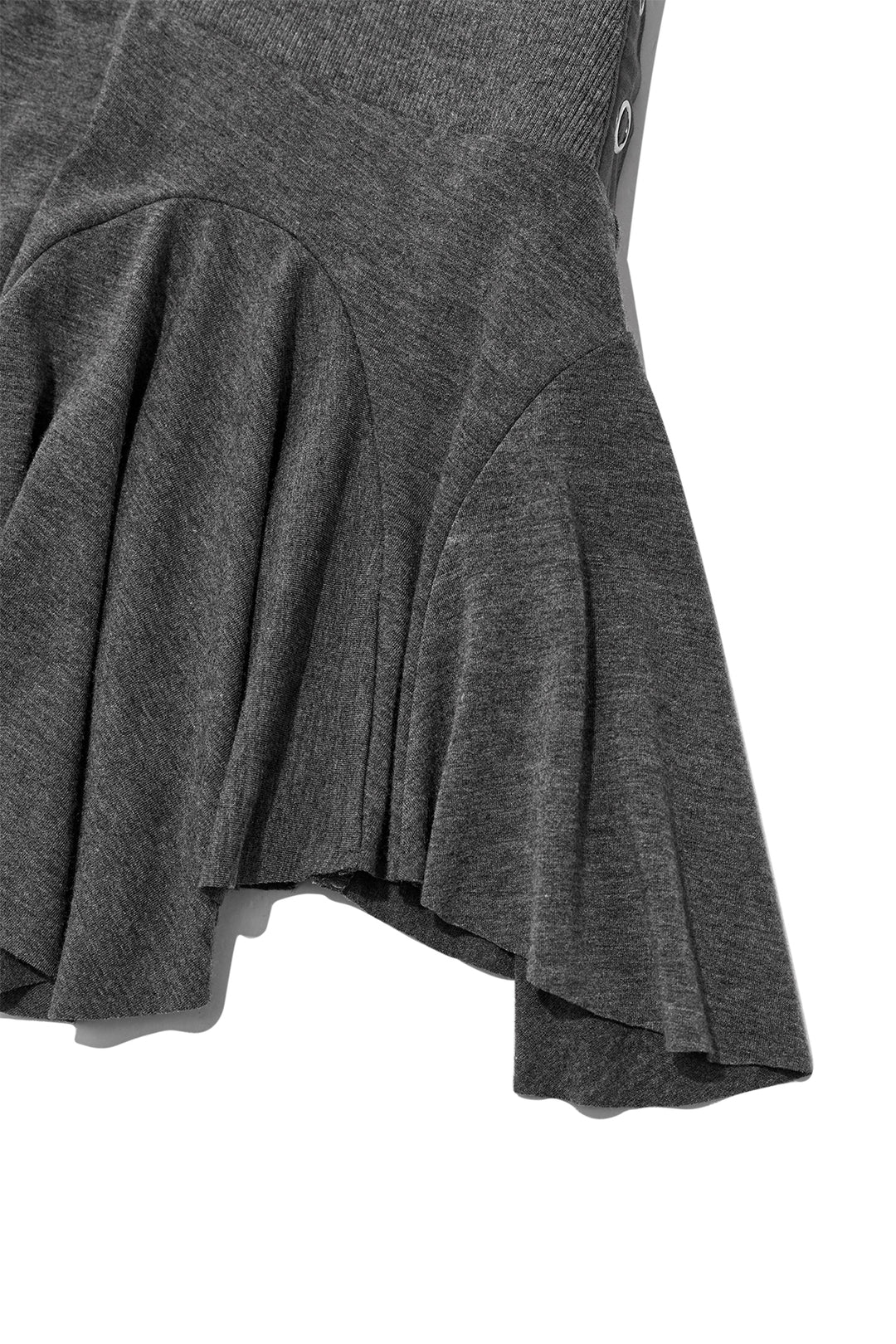 Matin Kim Unbalance Flare Folding Skirt — Charcoal
