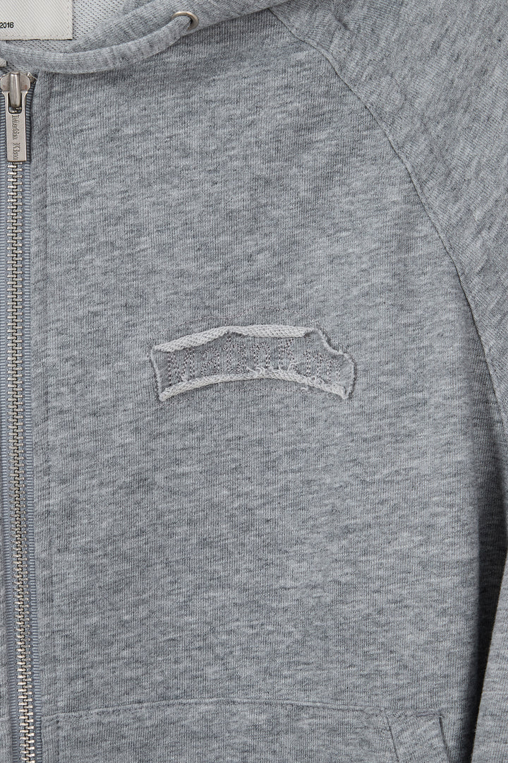 Matin Kim Sleeve String Detail Zip Hoody — Gray