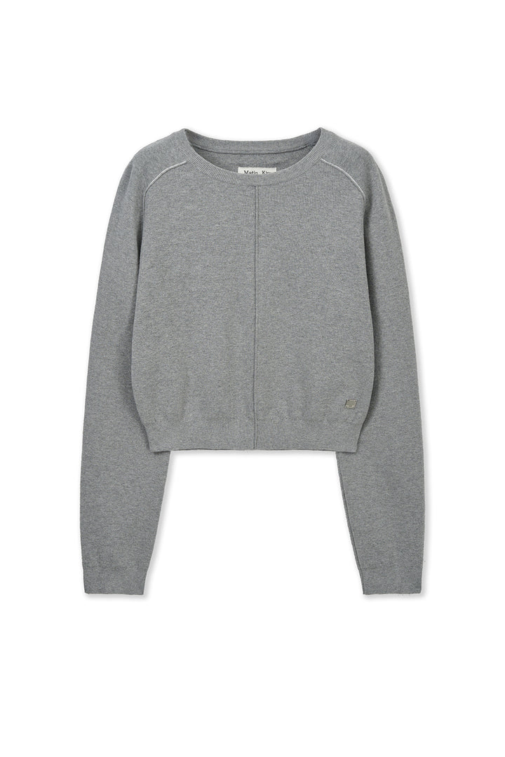 Matin Kim Raglan Sleeve Knit Pullover — Gray