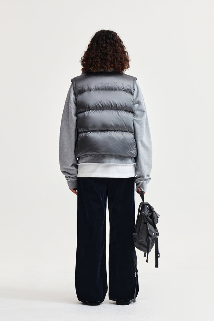 Matin Kim Unbalance Quilted Down Vest — Gray