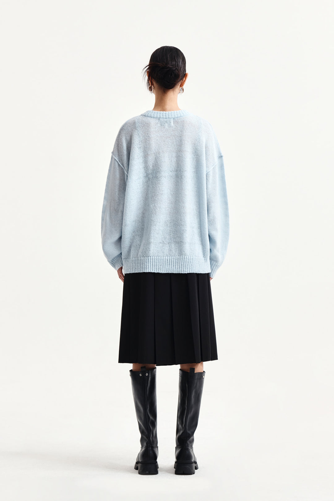 Matin Kim Graffiti Artwork Knit Pullover — Light Blue