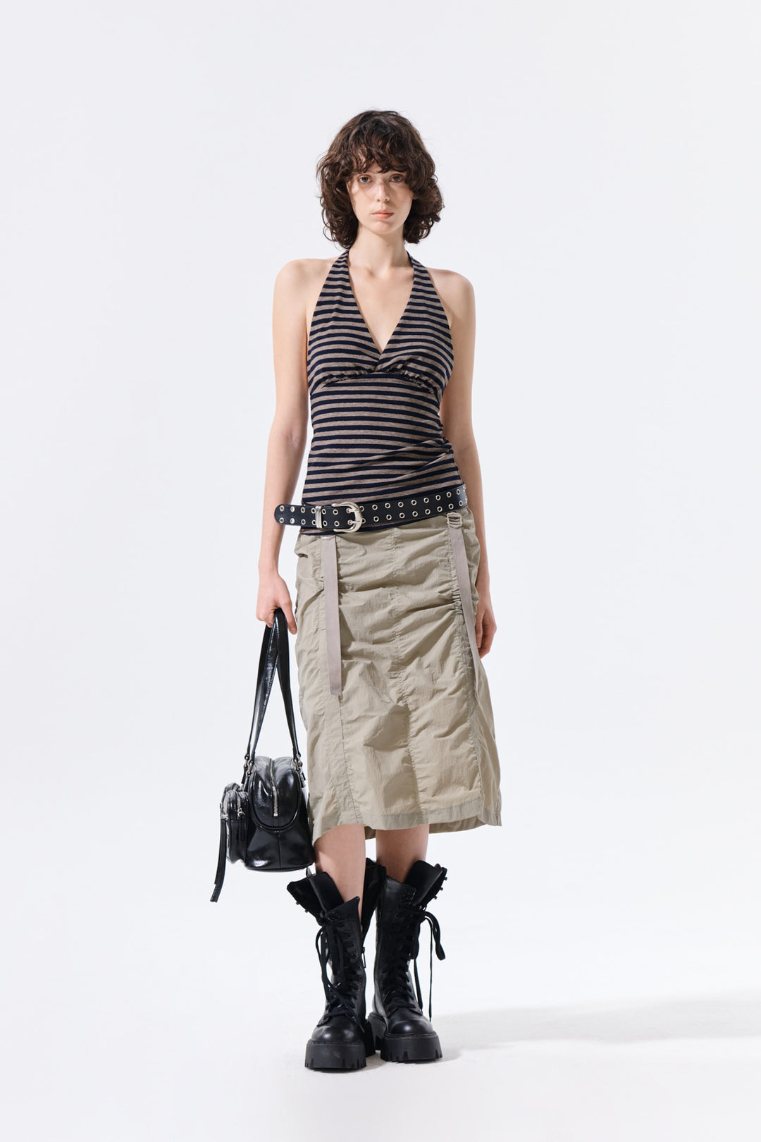 Matin Kim Striped Halter Neck Top — Navy blue