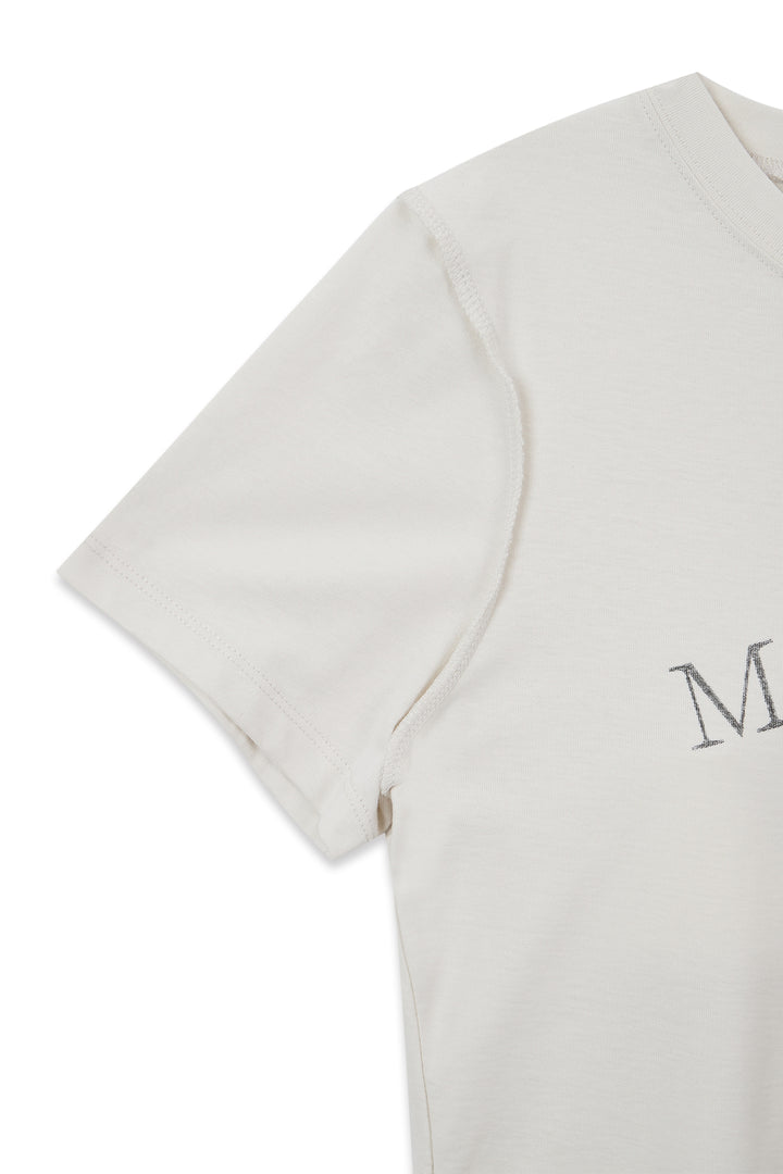 Matin Kim Diagonal Logo Reversible Crop Top — Ivory