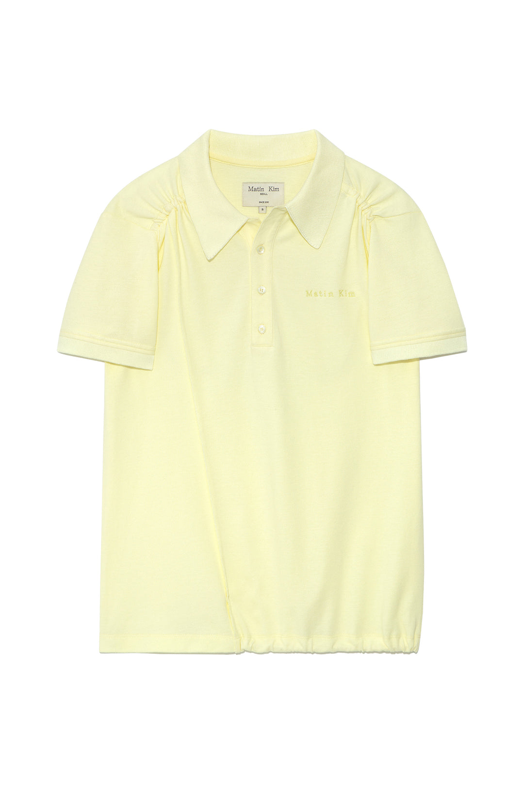 Matin Kim Two Way String Point Pique Top — Yellow