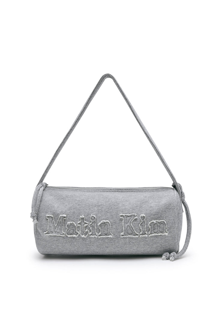 Matin Kim Applique Logo Jersey Duffle Bag — Gray