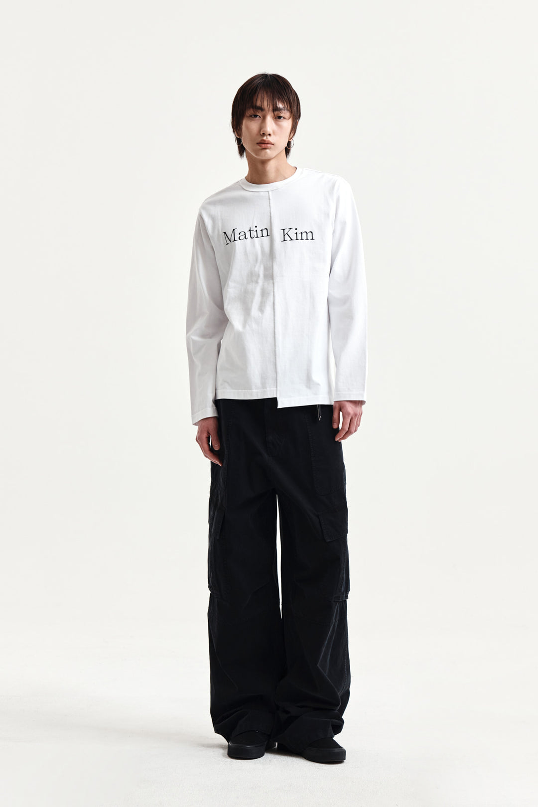 Matin Kim Asymmetric Logo Top — White