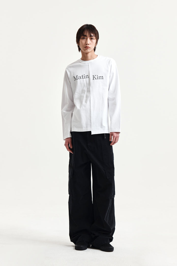 Matin Kim Asymmetric Logo Top — White