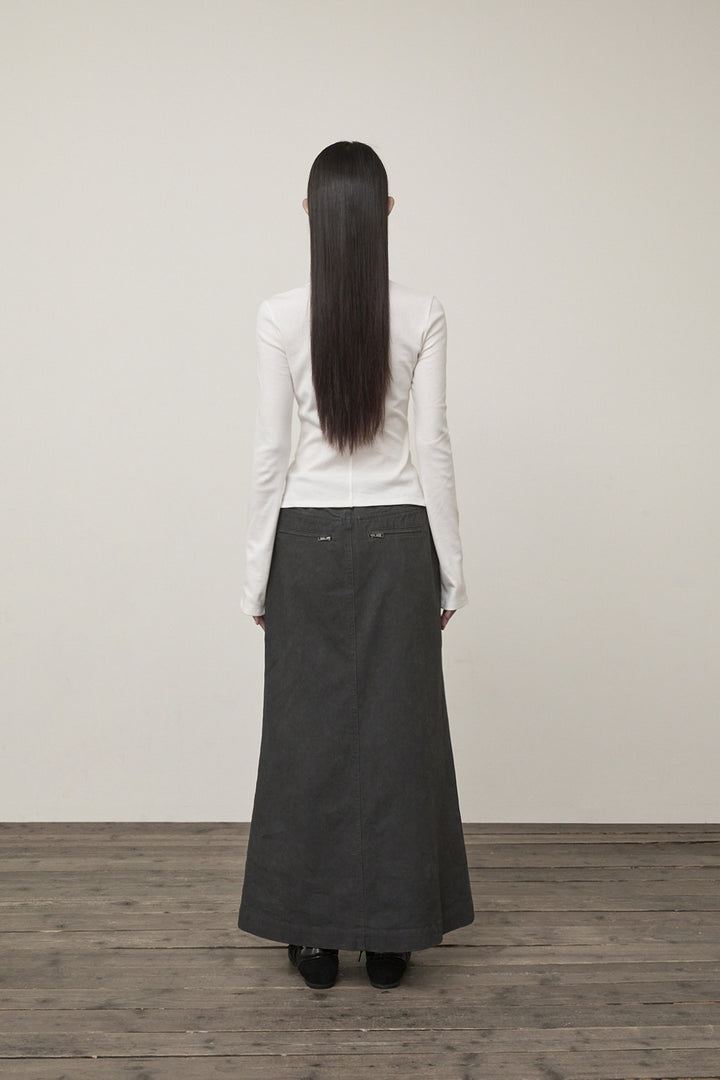 Matin Kim Snap Detail Slim Top — Ivory