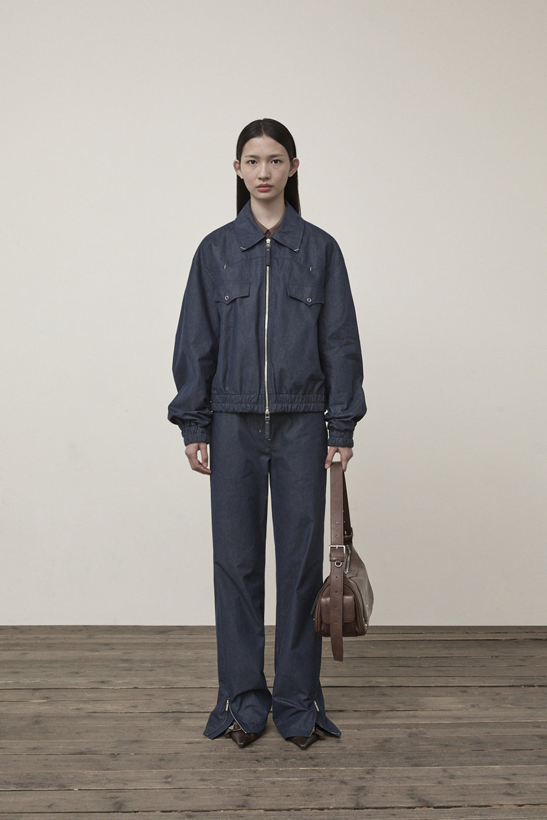 Matin Kim Western Detail Denim Blouson — Navy blue