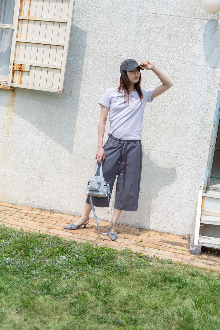 Matin Kim Appliqué Logo Patch Top in Lilac