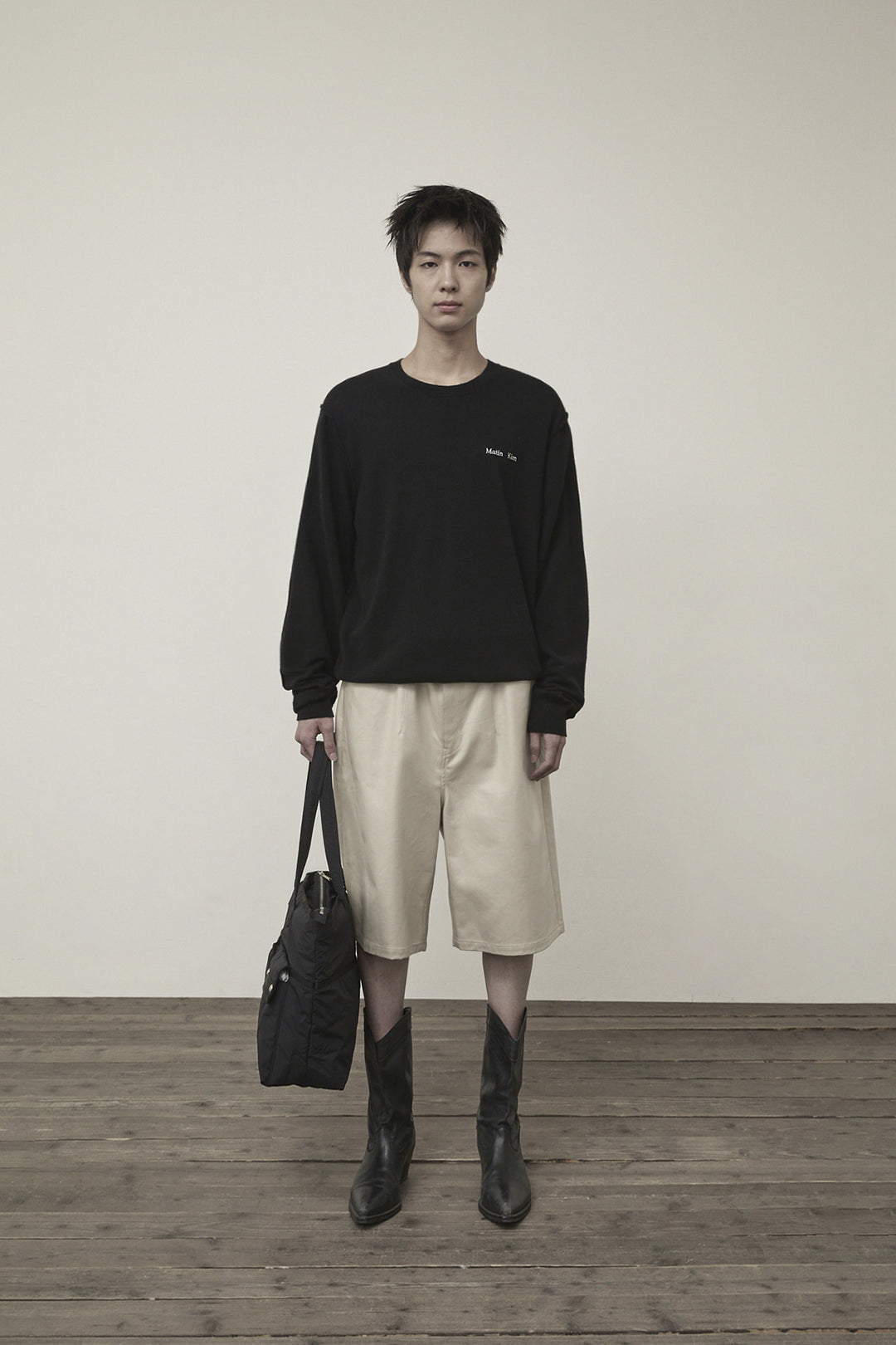 Matin Kim Cashmere Blended Round Knit — Black