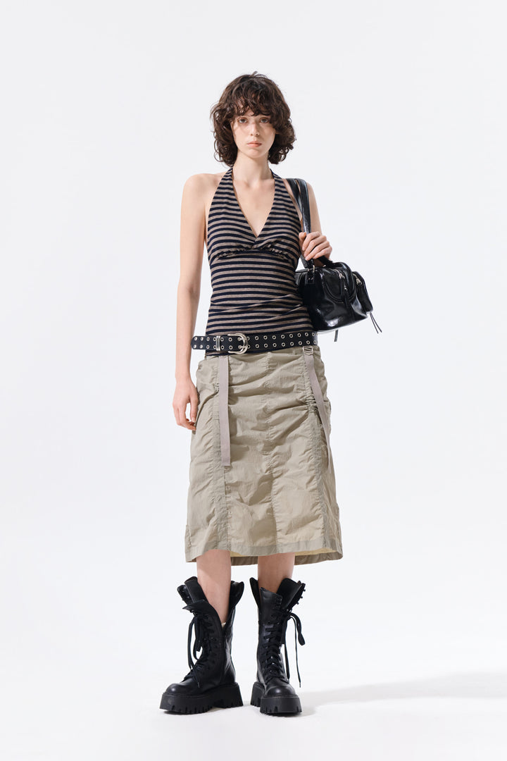 Matin Kim Striped Halter Neck Top — Navy blue