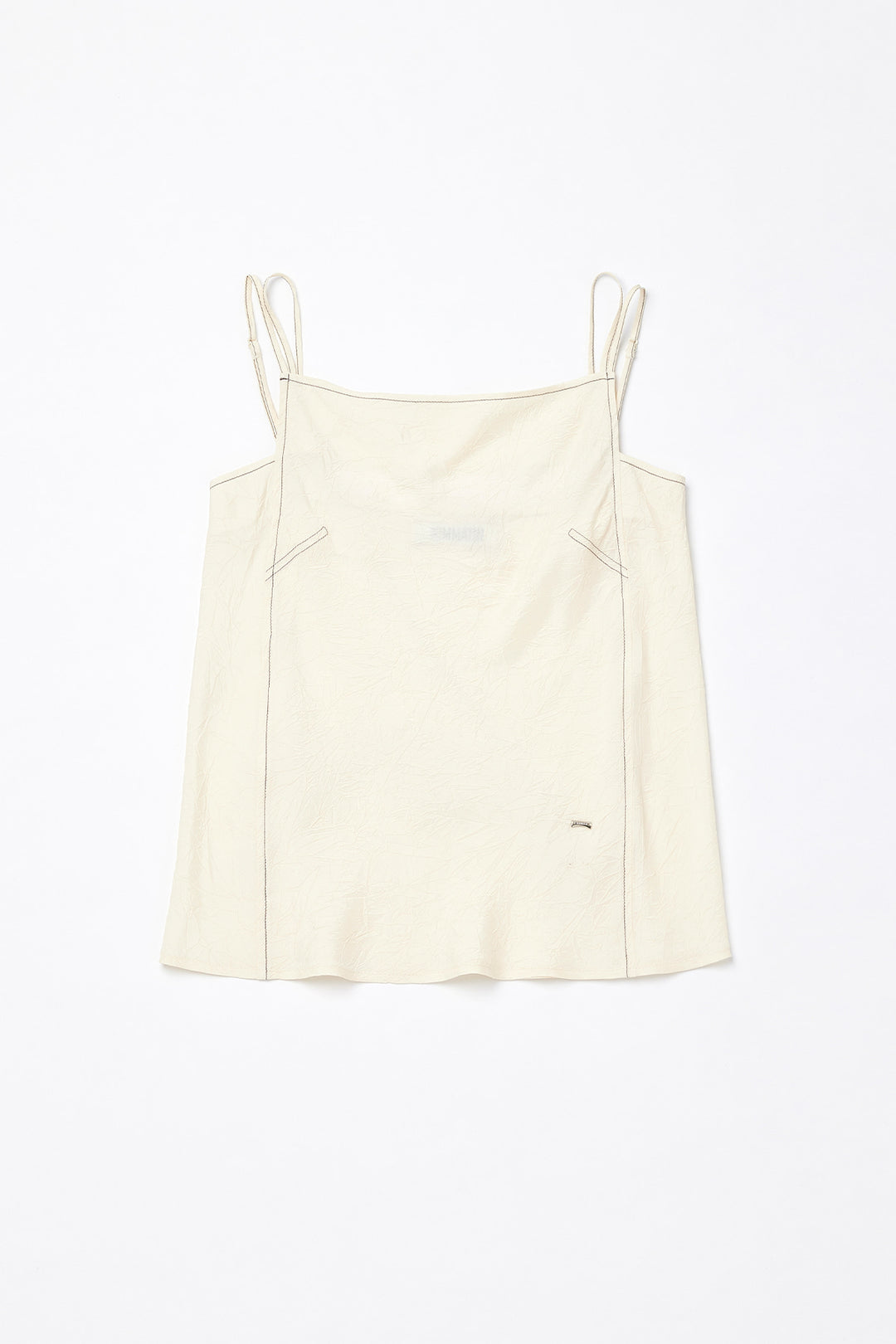 KIMMATIN Square Neck Crinkle Sleeveless — Ivory