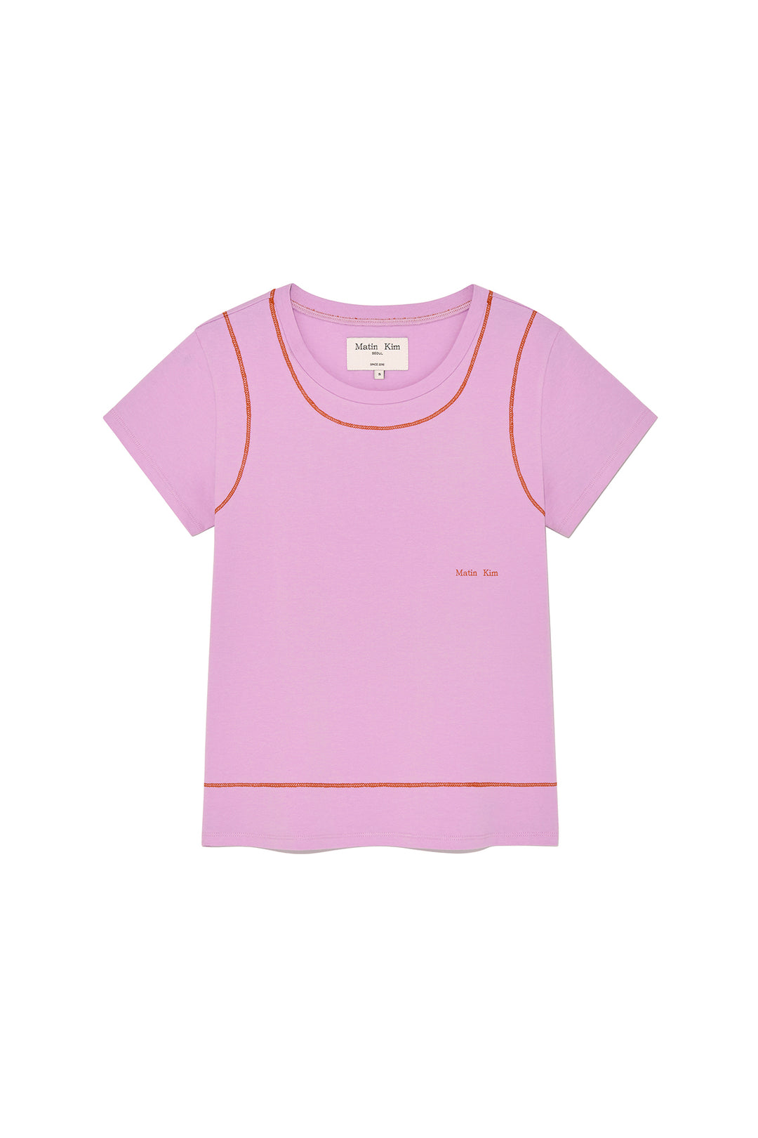 Matin Kim Stitch Point Small Logo Top — Pink