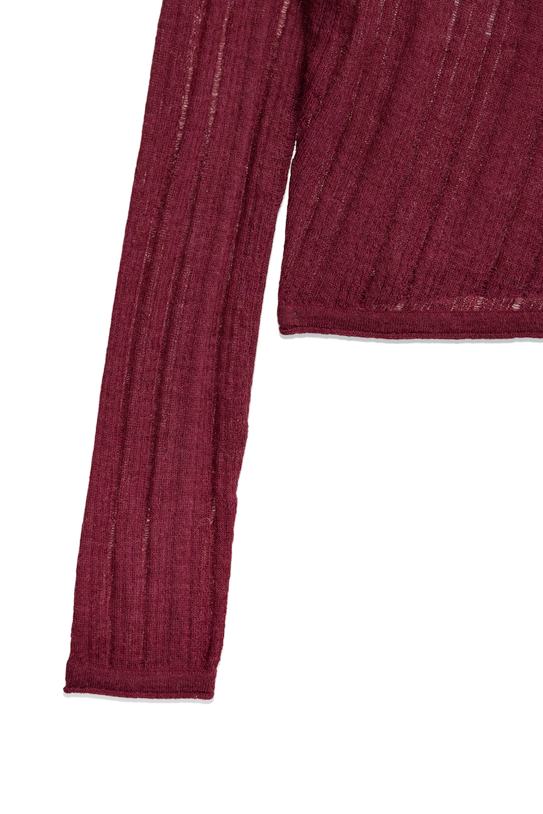 Matin Kim Diagonal Texture Knit Top — Burgundy