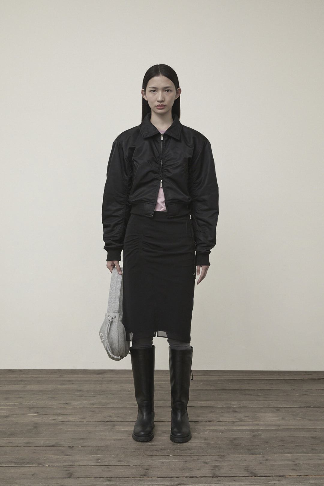 Matin Kim Layered String Midi Skirt — Black