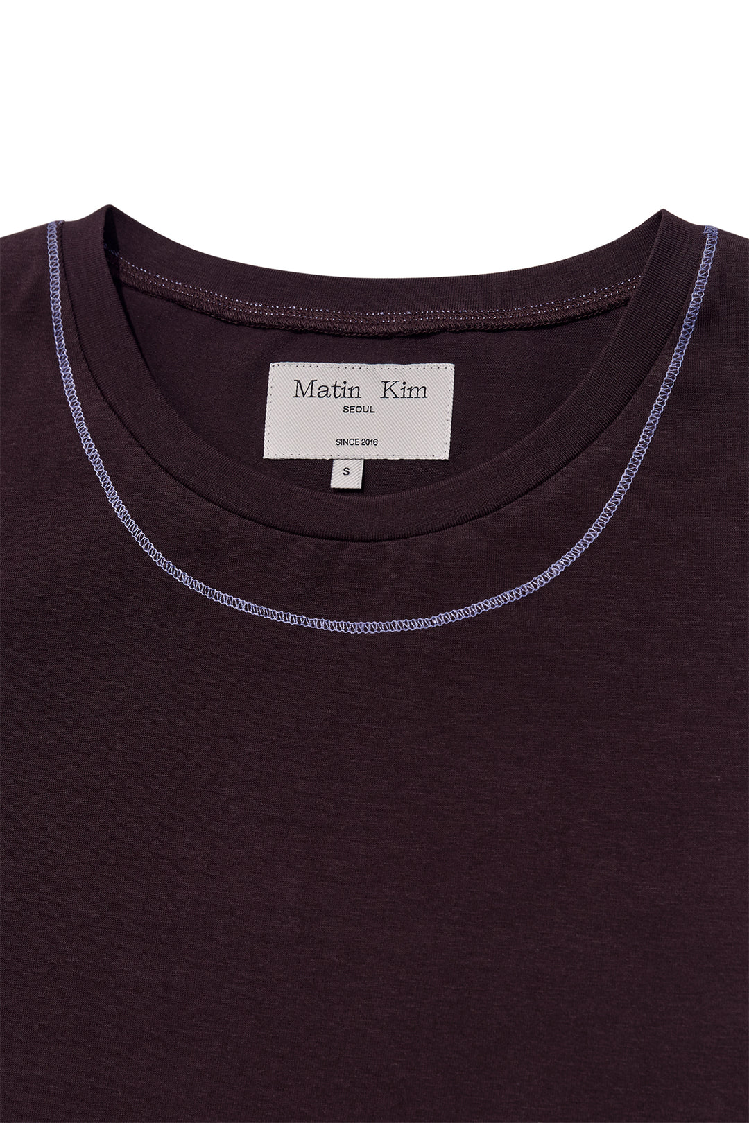 Matin Kim Stitch Point Small Logo Top — Brown