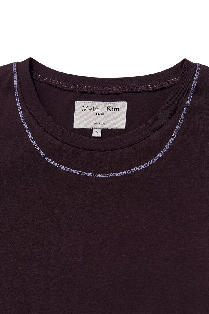 Matin Kim Stitch Point Small Logo Top — Brown