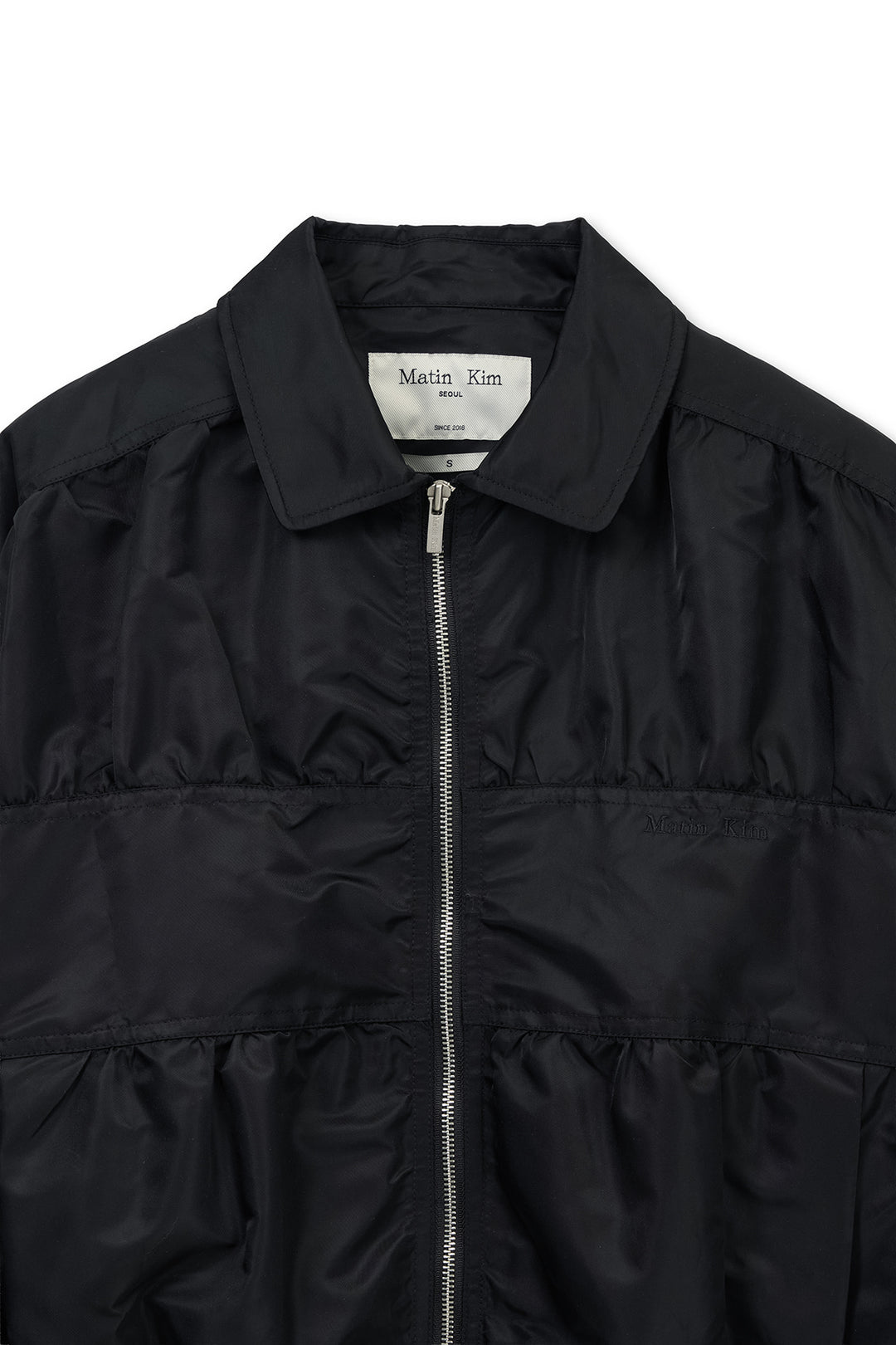 Matin Kim Small Logo Shirring Jumper — Black