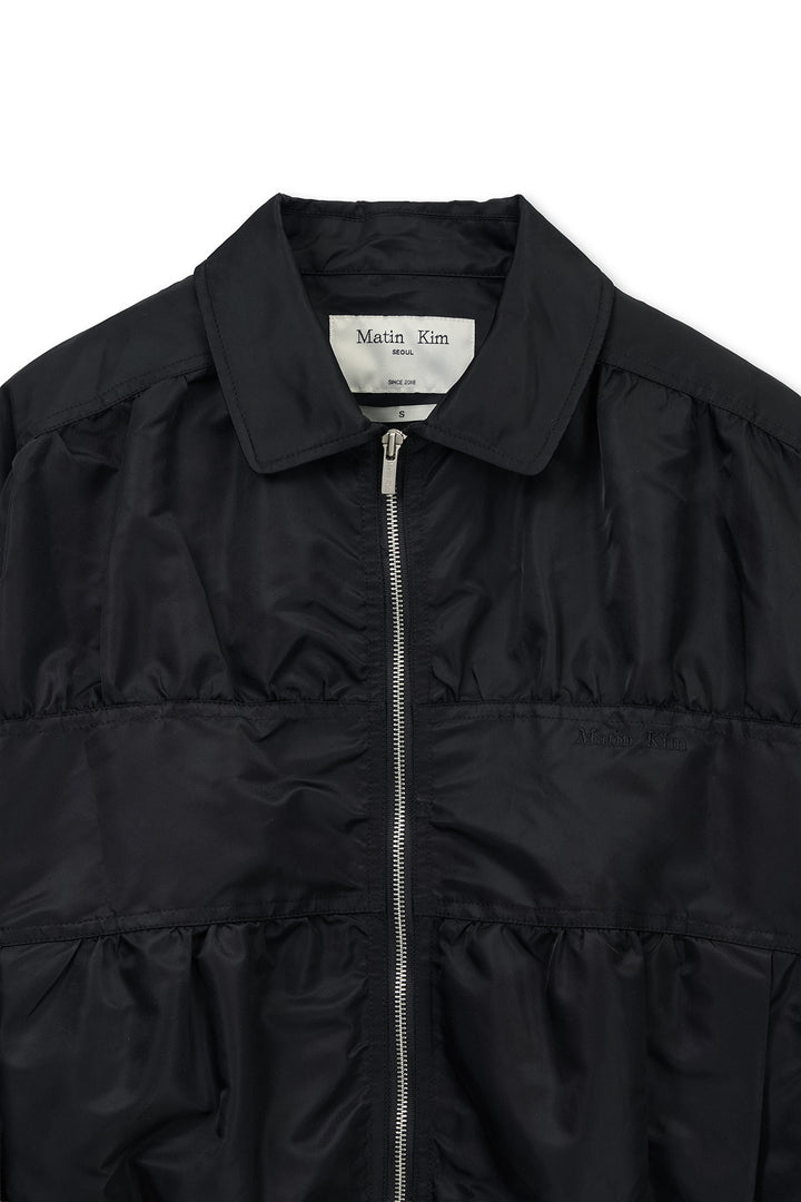 Matin Kim Small Logo Shirring Jumper — Black