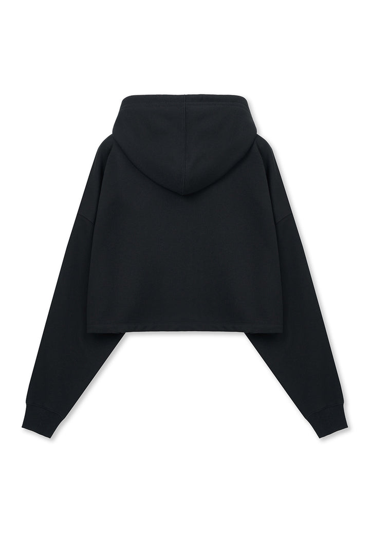 Matin Kim Graffiti Logo Crop Hoodie — Black