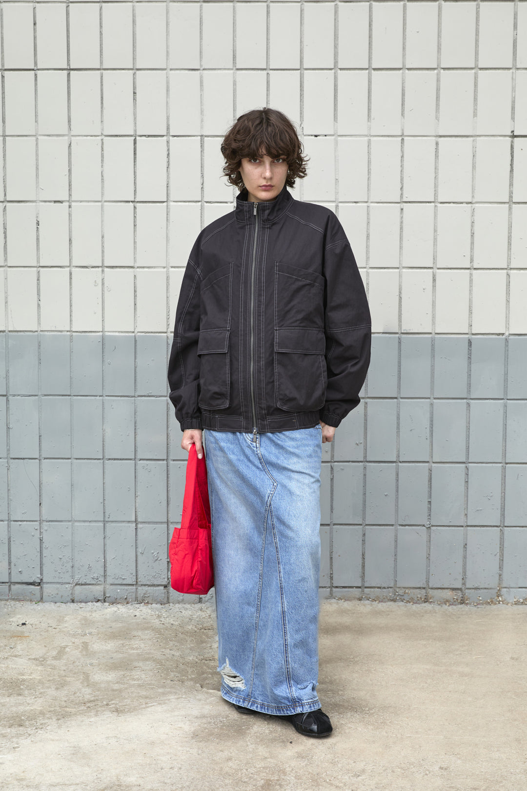 Matin Kim Utility Bomber Jumper — Black