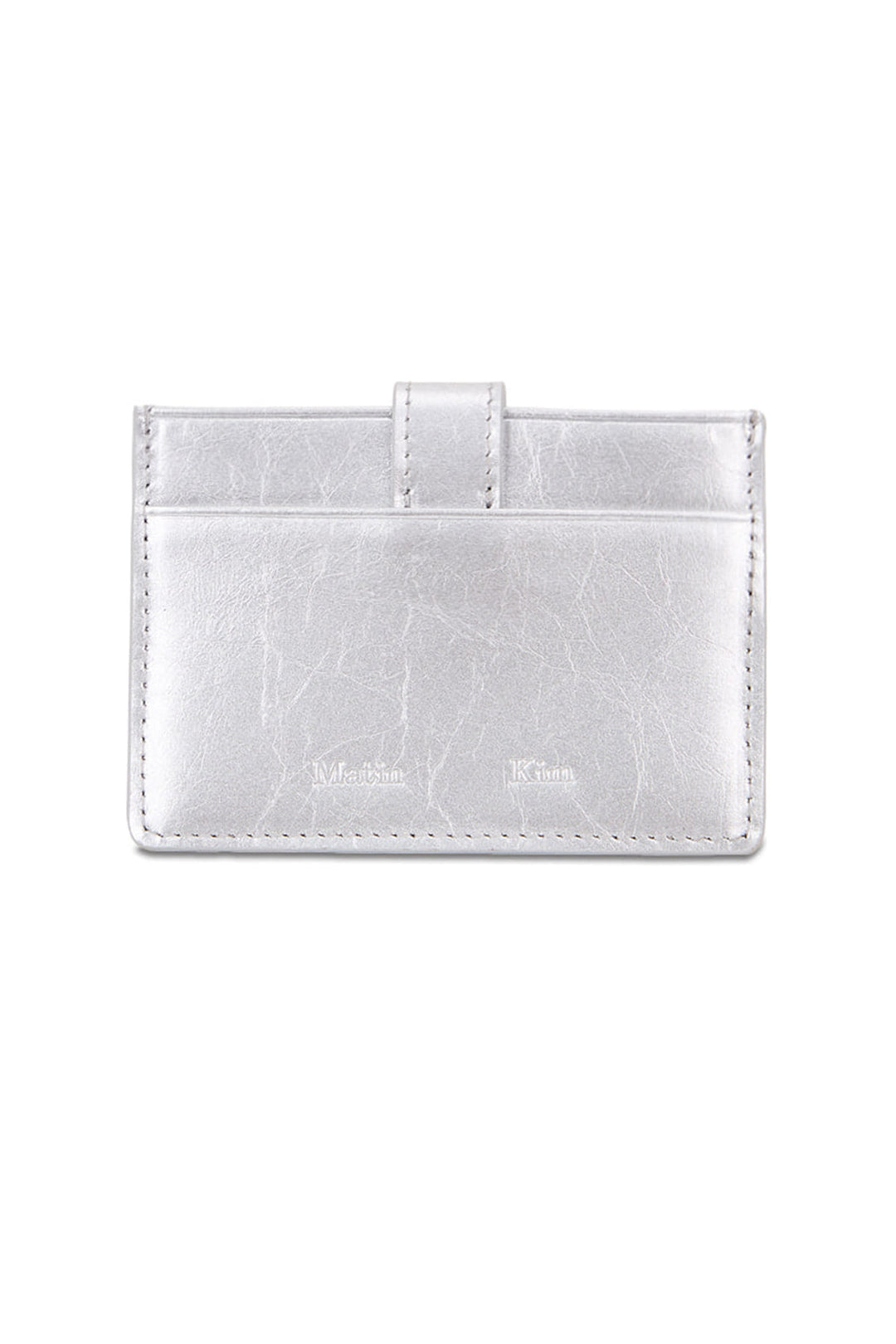 Matin Kim Western Buckle Card Wallet — Silver