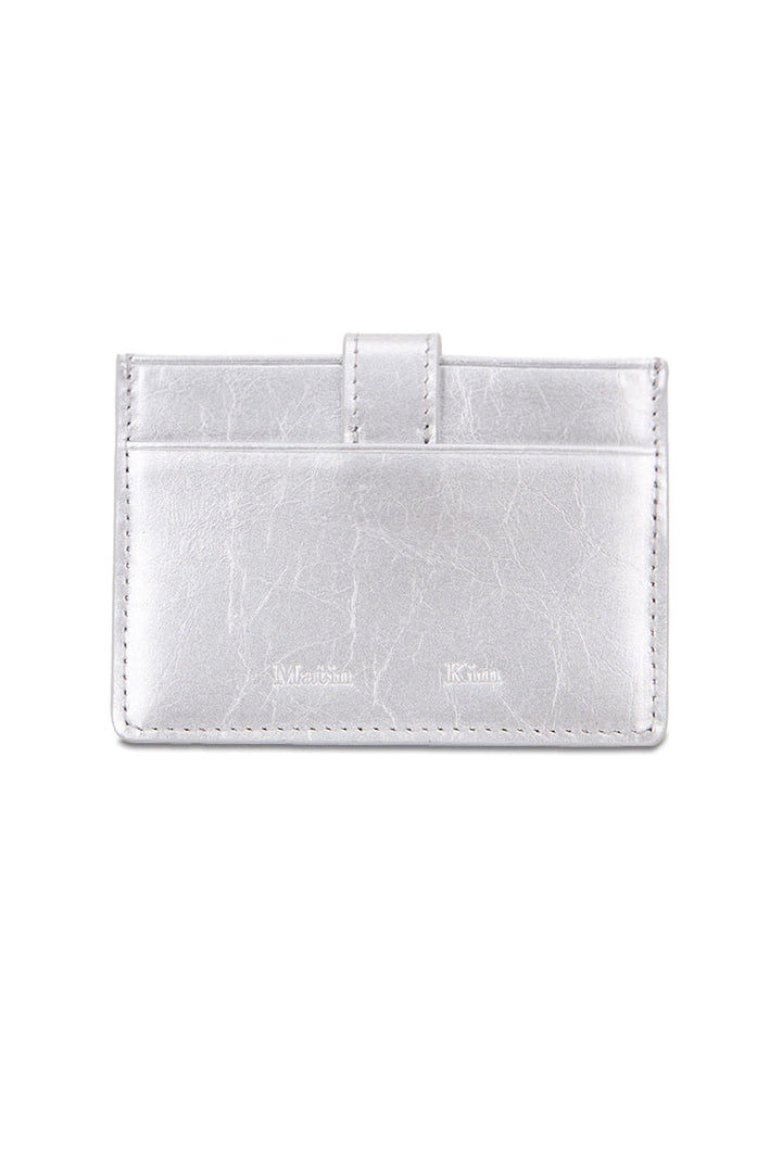 Matin Kim Western Buckle Card Wallet — Silver
