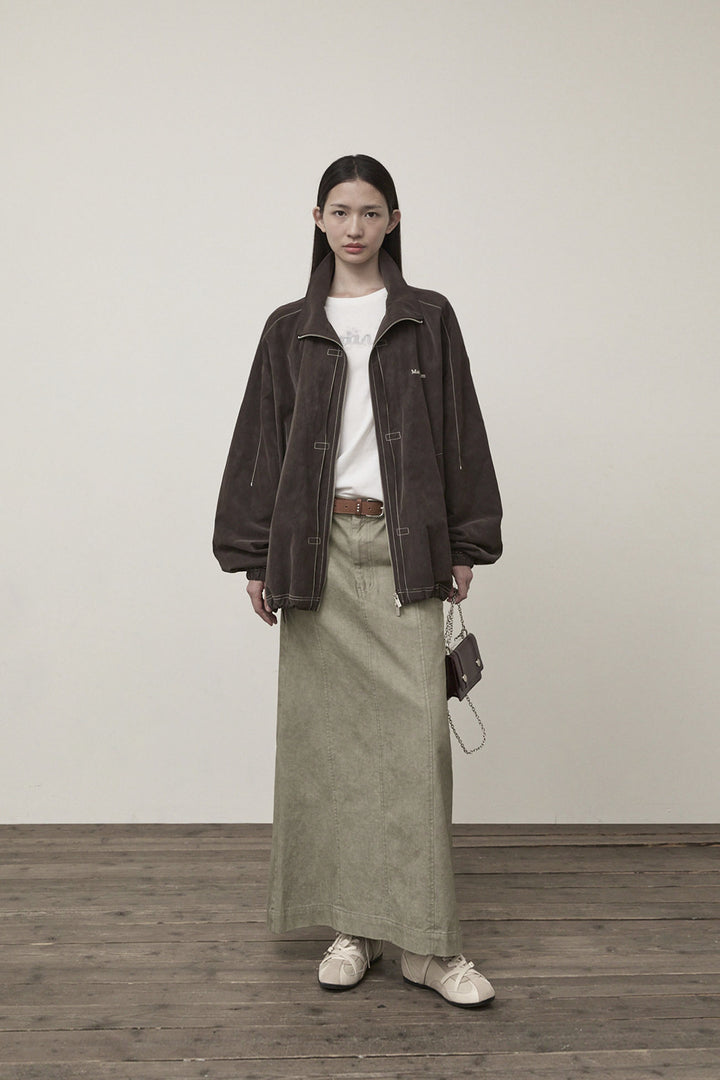 Matin Kim Stitch Point High Neck Jumper — Brown
