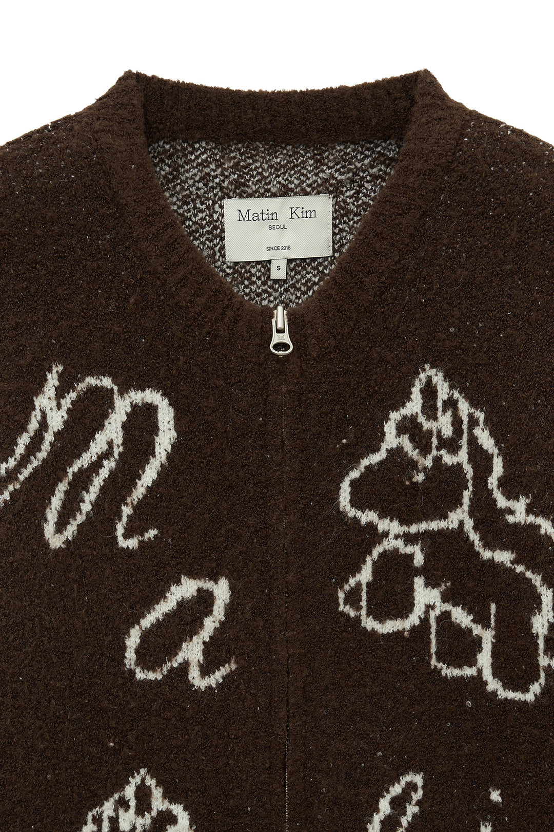 Matin Kim Poni Coni Knit Zip Up — Brown