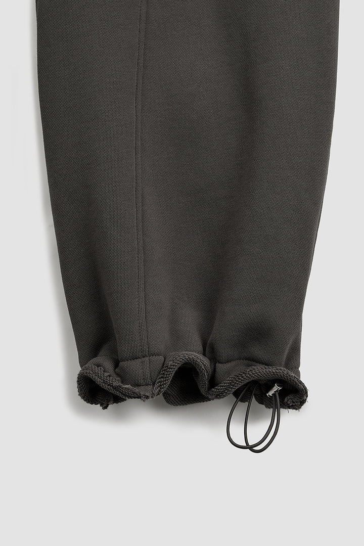 KIMMATIN Pocket Rivet Loose Fit Sweat Pants — Charcoal