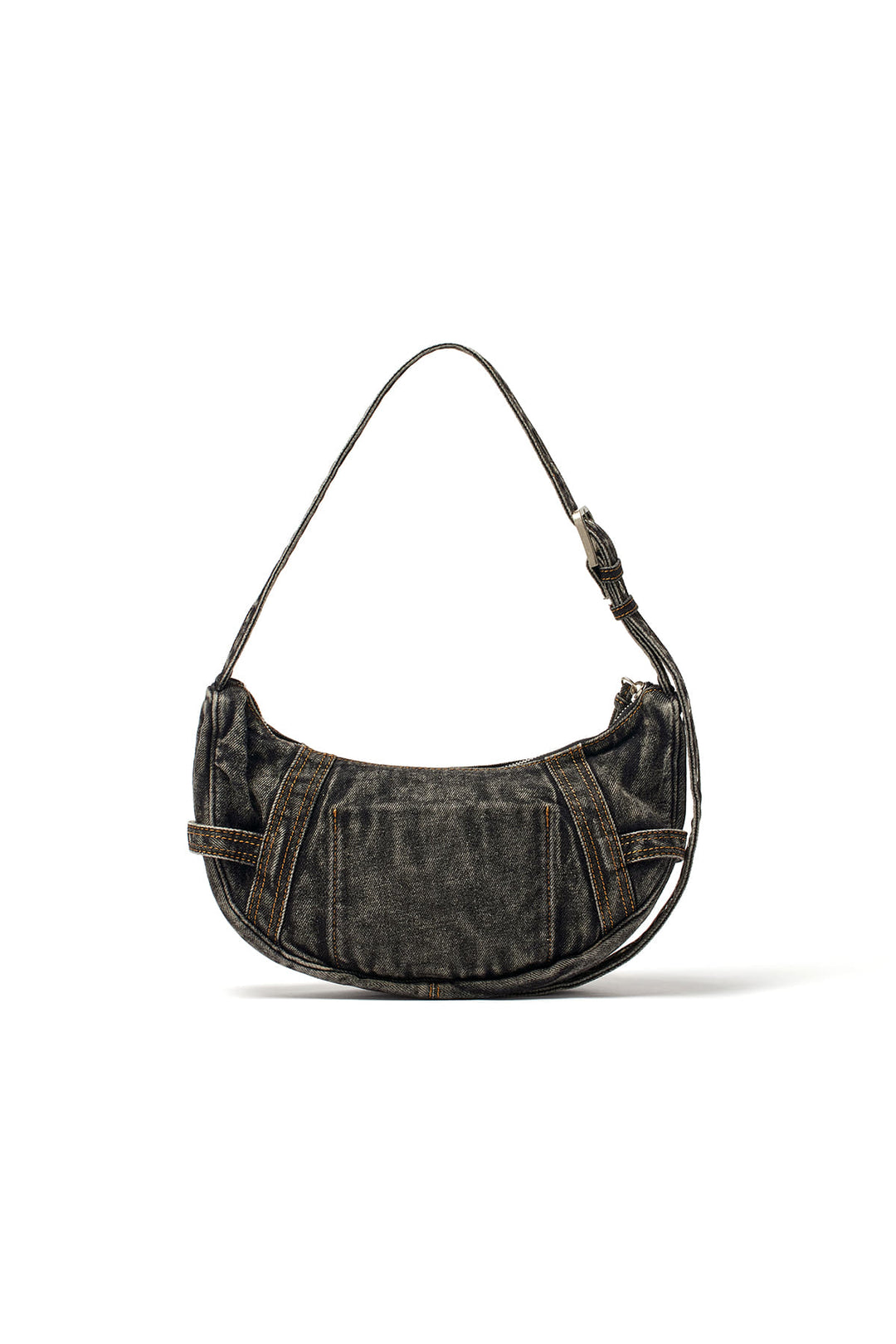 Matin Kim Washed Denim Mini Hobo Bag — Black